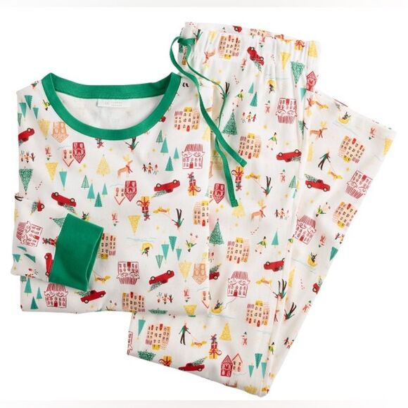 LC Lauren Conrad MEN NWT Holiday Village Pajama 2-Piece Set Size XL Christmas - Picture 3 of 4